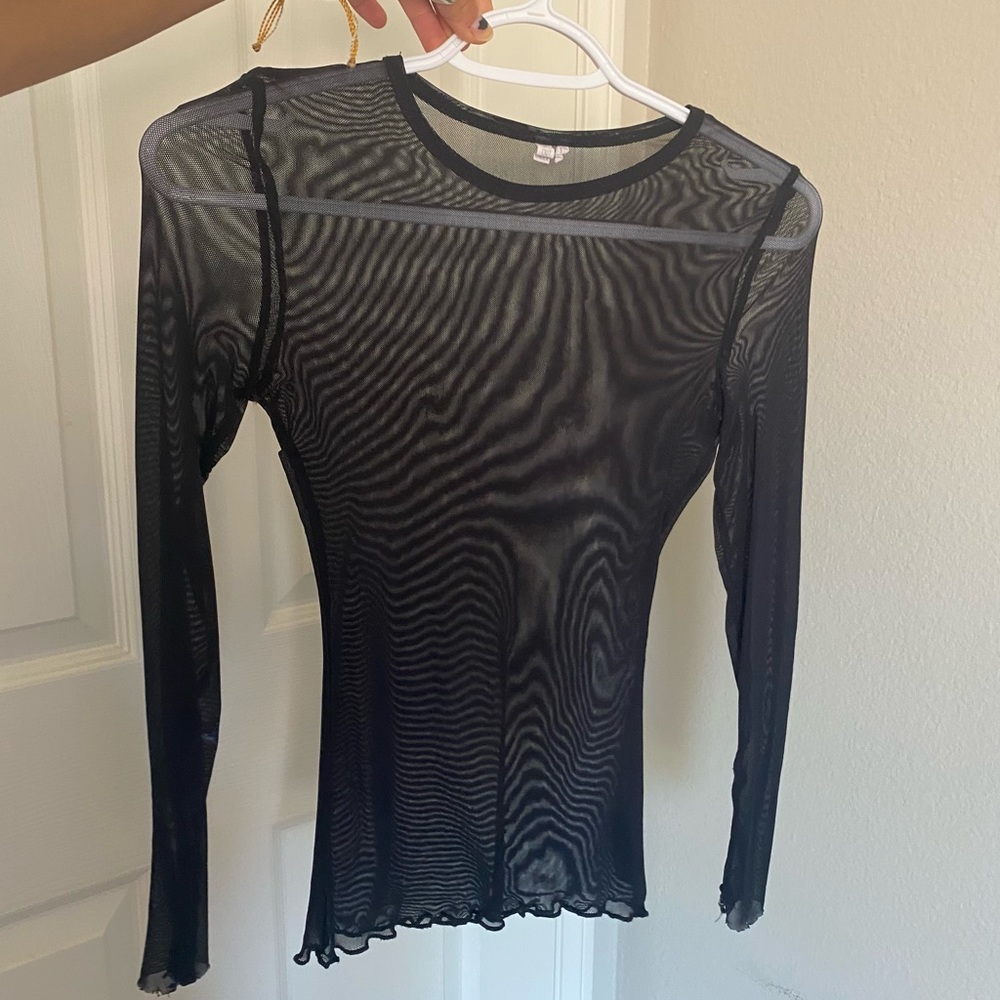 sheer black top
